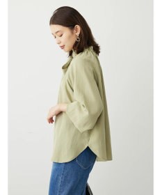 Green Parks スタンドフリルボウタイブラウス
