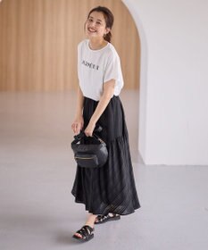 ANY 【洗濯機可/UVケア/接触冷感】フレンチスリーブロゴ・カラーTシャツ