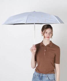 MOONBAT 【 遮光率100％/遮熱/UV/コンパクト】PAUL&JOE ACCESSOIRES(ポール&ジョー) 晴雨兼用日傘 ヌネット×ロゴ ネコ 5段折りたたみ傘