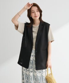 Green Parks メッシュフレンチスリーブジレ