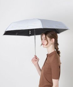 MOONBAT 【 遮光率100％/遮熱/UV/コンパクト】PAUL&JOE ACCESSOIRES(ポール&ジョー) 晴雨兼用日傘 ヌネット×ロゴ ネコ 5段折りたたみ傘