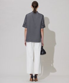 ICB 【接触冷感・速乾・洗える】シルキーツイル デザインブラウス