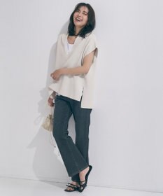 UNFILO 【WEB限定カラー】スゴ機能美ニット キーネック ジレ