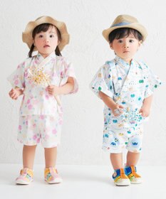 MIKI HOUSE HOT BISCUITS 【80-120cm】総柄 甚平スーツ