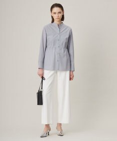 ICB 【洗える】 クリーンブロード バンドカラーシャツ