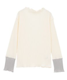 Green Parks プリーツ袖配色プルオーバー