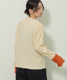 Green Parks プリーツ袖配色プルオーバー