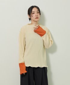 Green Parks プリーツ袖配色プルオーバー