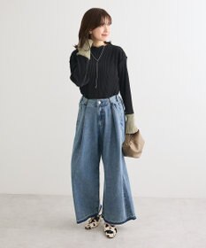 Green Parks プリーツ袖配色プルオーバー