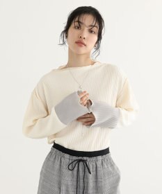 Green Parks プリーツ袖配色プルオーバー