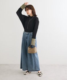 Green Parks プリーツ袖配色プルオーバー