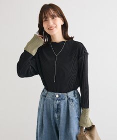 Green Parks プリーツ袖配色プルオーバー