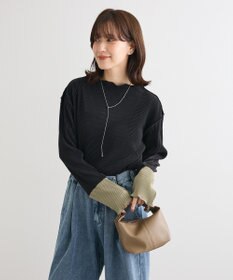 Green Parks プリーツ袖配色プルオーバー