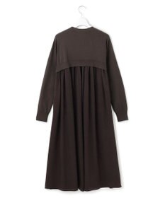 23区 L 【洗える/吊り干しOK】ヴィスコースストレッチ  バックデザイン ニットワンピース