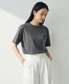 UNFILO 【平均レビュー4.6★】BEAUTY FORM-T cotton ロゴ ハーフスリーブ Tシャツ チャコール