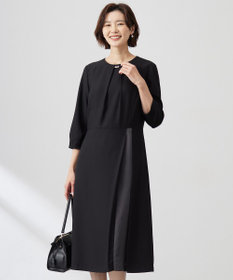 J.PRESS LADIES L 【洗える】ストレッチバックサテンジョーゼット Aライン ワンピース