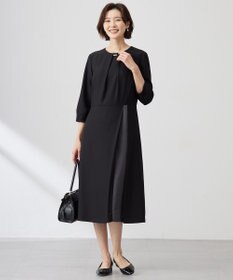 J.PRESS LADIES 【洗える】ストレッチバックサテンジョーゼット Aライン ワンピース