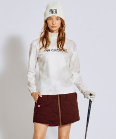 PW CIRCULUS 【裏起毛であたたか】【WOMEN】Dot camouflage ロングスリーブモックネックT  ゴルフウェア レディース