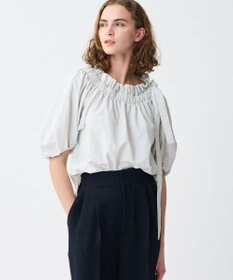 uncrave ライトプルーフナイロン オフショルブラウス