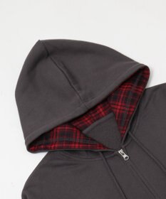 WEGO 【ユニセックス着用ITEM/MLサイズ展開】チェックZIPパーカー