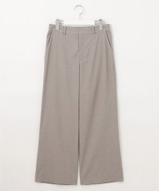 J.PRESS LADIES L 【洗える】麻ポリエステルストレッチ ワイド パンツ