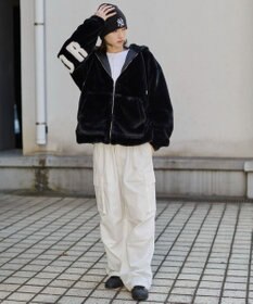 WEGO 【ユニセックス着用ITEM/MLサイズ展開】エコファーグラフィックブルゾン