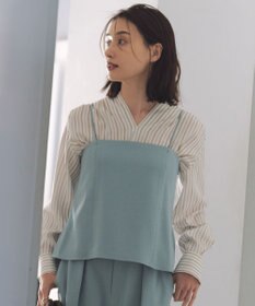 自由区 【洗える】SOMELOSクロップド丈 ブラウス