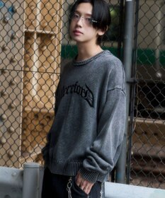 WEGO ブリーチニットグラフィックプルオーバー