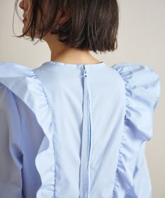 #Newans 【洗濯機可能/シワになりにくい】〈小柄さんにお勧め〉バーティカルフリルブラウス