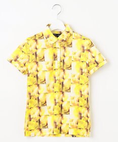 23区GOLF 【WOMEN】プランティカプリント 総柄 半袖ポロシャツ