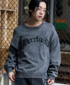 WEGO ブリーチニットグラフィックプルオーバー