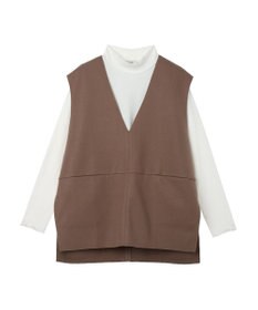 earth music&ecology ＳＥＴ２点圧縮風ポンチベスト＋リブタートル