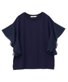 AMERICAN HOLIC 袖チュールサイドスリットプルオーバー