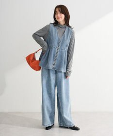 Green Parks デニムタックワイドパンツ