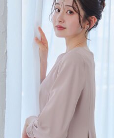 Tiaclasse 【洗える】ビジュー付きフロント切替タックワンピース