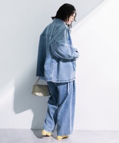 Green Parks デニムタックワイドパンツ