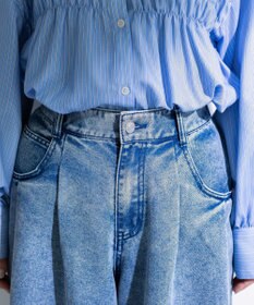 Green Parks デニムタックワイドパンツ