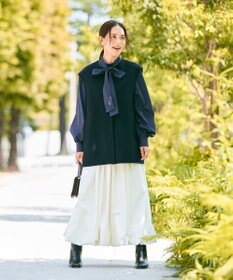 #Newans バックペプラムダブルフェイスジレ