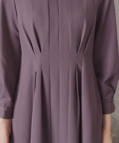 Tiaclasse 【洗える】ビジュー付きフロント切替タックワンピース