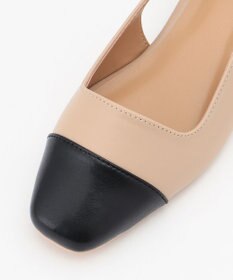 組曲 バイカラーバックストラップパンプス