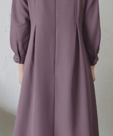 Tiaclasse 【洗える】ビジュー付きフロント切替タックワンピース