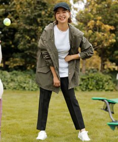 ANY SIS 【蓄熱効果】サーモトロン 2WAYストレッチ テーパードパンツ