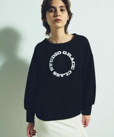 GRACE CONTINENTAL フロッキーロゴプリントトップ