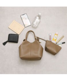 UNBILLION カシュカシュ cachecache / ポーチ付きノットハンドル2wayシボトート