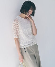 UNFILO シアー エンブロイダリー Tシャツ