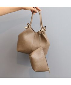 UNBILLION カシュカシュ cachecache / ポーチ付きノットハンドル2wayシボトート