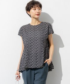 23区 【洗える】エスパドリーユ プリント ブラウス