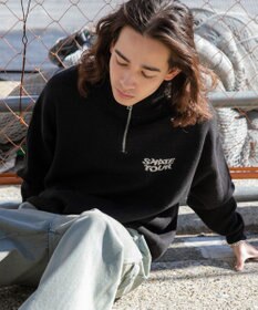 WEGO ハーフジップロゴプルオーバー