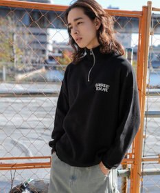 WEGO ハーフジップロゴプルオーバー