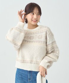 earth music&ecology フェザーヤーンノルディックプルオーバー